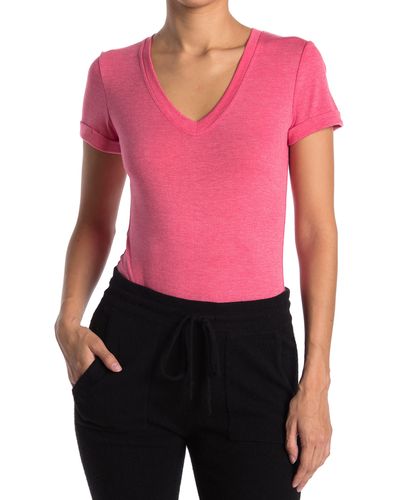 Honeydew Intimates Madison Short Sleeve Jersey Bodysuit - Pink