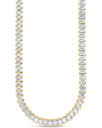 Sterling Forever Marisol 14k Gold Plated Cubic Zirconia Tennis Necklace - White