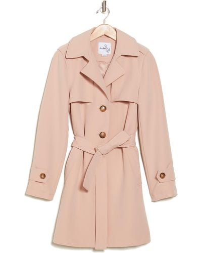 Sam Edelman Contrast Button Trench Coat - Pink