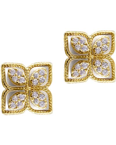Adornia Renaissance Pavé Crystal Flower Stud Earrings - Natural