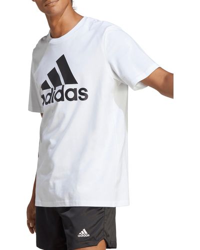 adidas Single Jersey Cotton Big Logo Graphic T-shirt - White