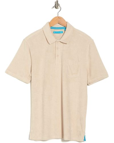 Tori Richard Bungalow Cotton Blend Terry Polo Shirt - Natural