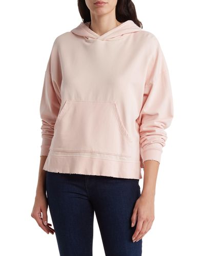 Electric and Rose Joshua Distressed Crop Pullover Hoodie - Pink