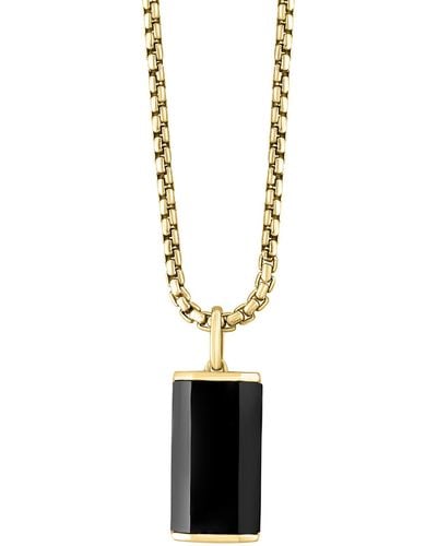Effy Goldtone Plated Sterling Silver Onyx Pendant Necklace - Metallic