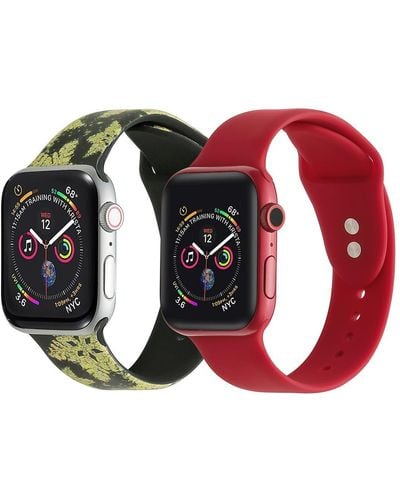 The Posh Tech Assorted 2-pack Silicone Apple Watch® Watchbands - Red