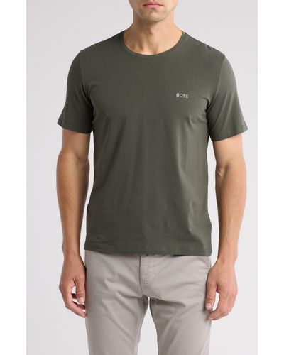 BOSS Mix Match Stretch Cotton Pajama T-shirt - Green