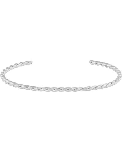 CANDELA JEWELRY Sterling Silver Twist Cuff Bracelet - Metallic