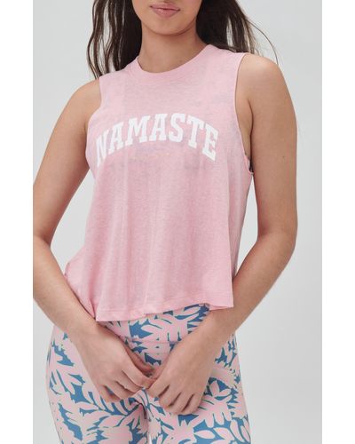 Spiritual Gangster Namaste Crop Tank - Pink