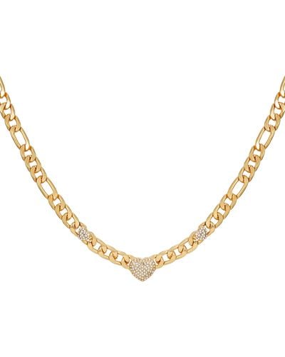 Guess Heart Station Collar Necklace - Metallic
