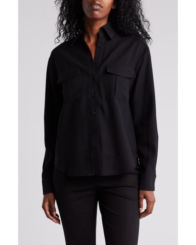 Nordstrom Utility Long Sleeve Button-up Shirt - Black