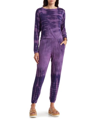 Go Couture Tie Dye Jumpsuit - Purple