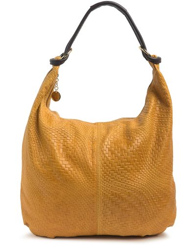 Persaman New York Claire Woven Leather Shoulder Bag In Yellow At Nordstrom Rack