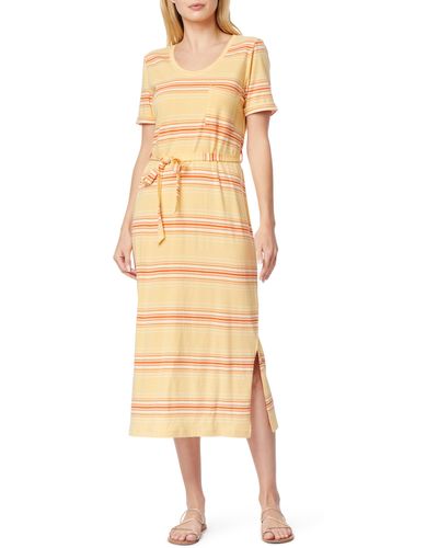 C&C California Abigail Belted Midi T-shirt Dress In Sahara Sun Stripe At Nordstrom Rack - Multicolor