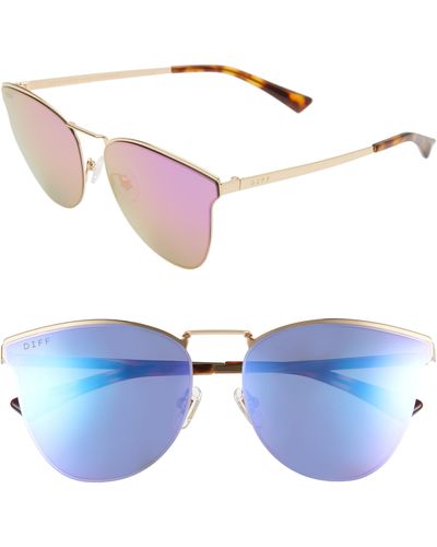 DIFF Sadie 58mm Flat Front Sunglasses - Blue