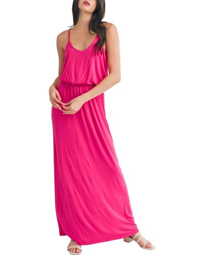 Lush Knit Maxi Dress - Pink
