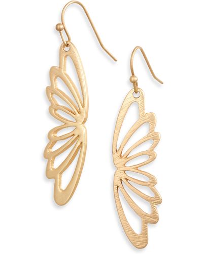 AREA STARS Butterfly Wing Drop Earrings - Metallic