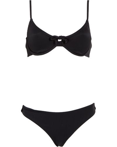 Nicole Miller Balconette Two-piece Bikini Swimsuit - Black