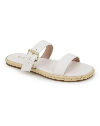 Kensie Flora Espadrille Slide Sandal - White