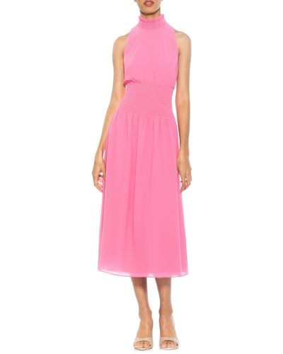 Alexia Admor Landry Sleeveless Fit & Flare Midi Dress - Pink