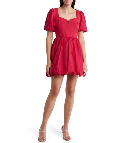 Adelyn Rae Sienna Bubble Hem Poplin Dress - Red