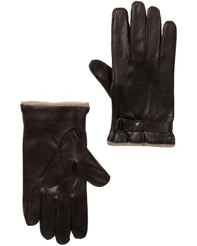 Portolano Nappa Leather Belted Gloves - Brown