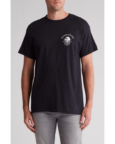 Retrofit Smooth Sailing Cotton Graphic T-shirt - Black