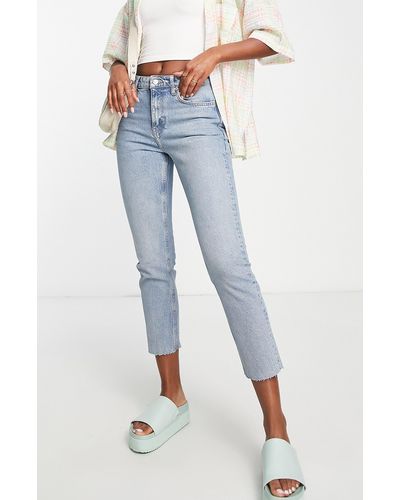 Boohoo Sequin Straight Leg Jeans in Blue