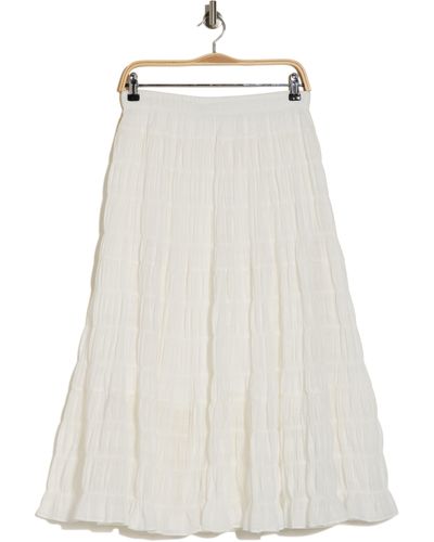 Max Studio Textured Midi Skirt - White