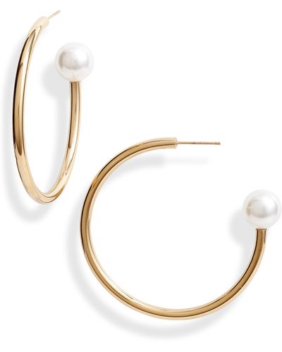 THE KNOTTY ONES Pearly End Hoop Earrings - Metallic