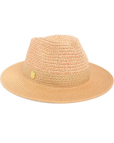 Vince Camuto Multicolor Panel Braided Raffia Panama Hat In Spice At Nordstrom Rack