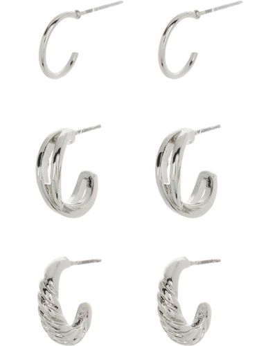 Nordstrom 3-pack Assorted Hoop Earrings - White