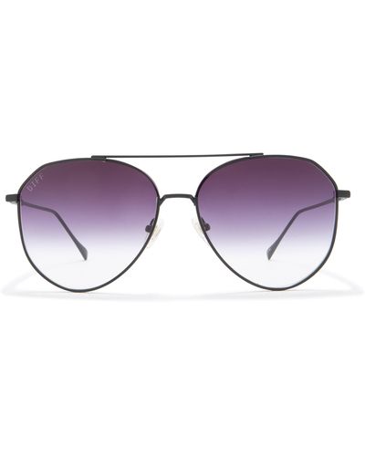 DIFF Jane 57mm Aviator Sunglasses - Purple
