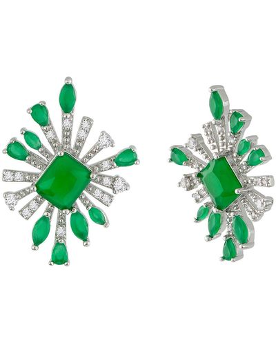 CZ by Kenneth Jay Lane Pave Cz Starburst Stud Earrings - Multicolor