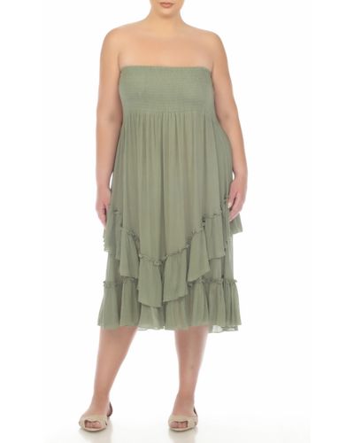 Boho Me Smocked Bandeau Convertible Dress & Skirt - Green