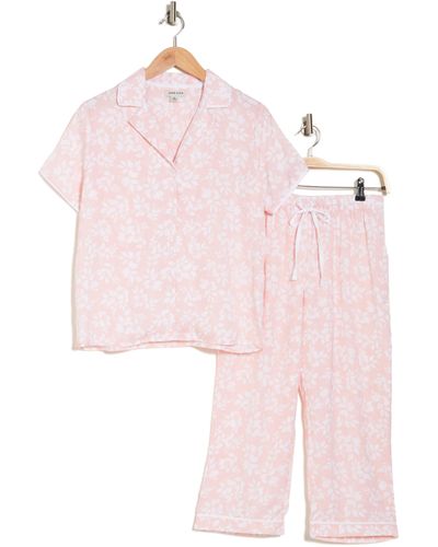 Anne Klein Print Capri Pajamas - Pink
