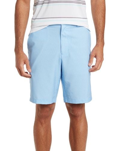 PGA TOUR Micro Gingham Printed Golf Shorts - Blue