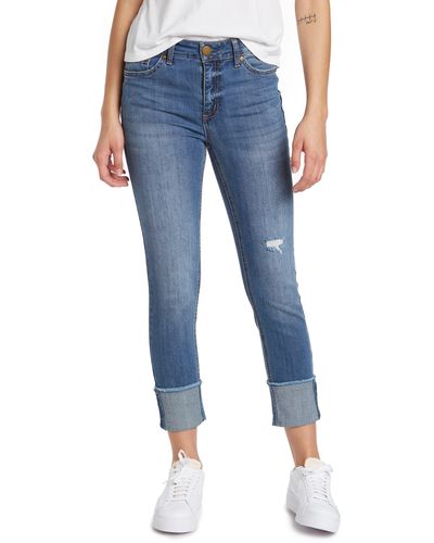 Seven7 Slim Straight Cuffed Jeans - Blue