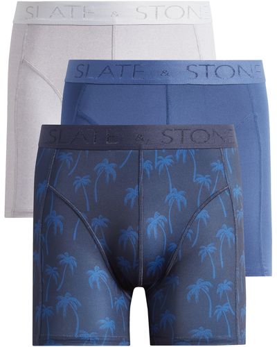 Slate & Stone 3-pack Assorted Microfiber Boxer Briefs - Blue