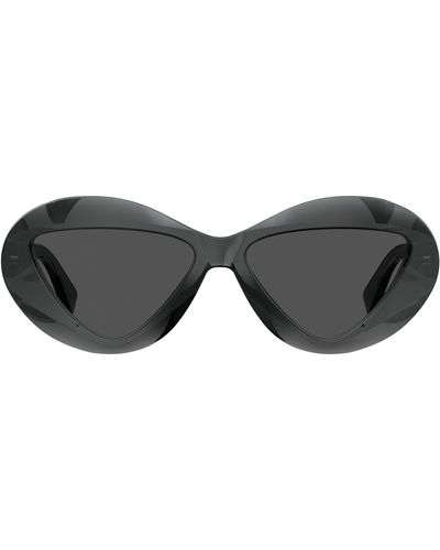 Moschino 55mm Cat Eye Sunglasses - Black