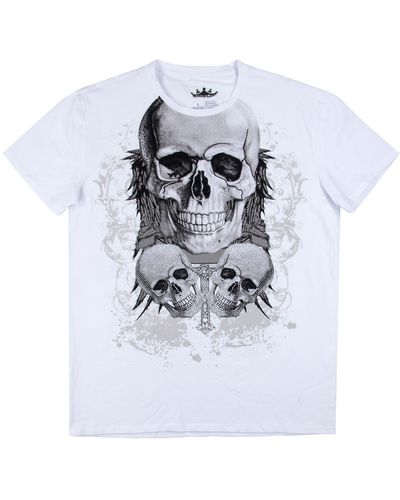 Xray Jeans Stone Skull Graphic T-shirt - White