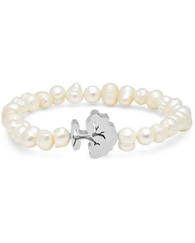 HMY Jewelry Freshwater Pearl Tree Charm Bracelet - White