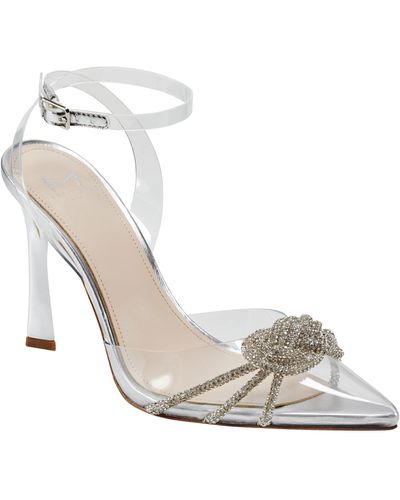 Marc Fisher Samira Crystal Pointed Toe Pump - White