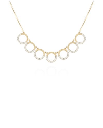Tahari Goldtone Seven Circle Pendant Necklace - Multicolor