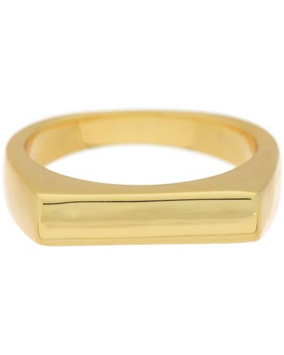 Savvy Cie Jewels 18k Yellow Gold Plated Bar Signet Ring