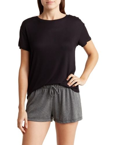 Nordstrom Ribbed Tranquility Lounge Top - Black