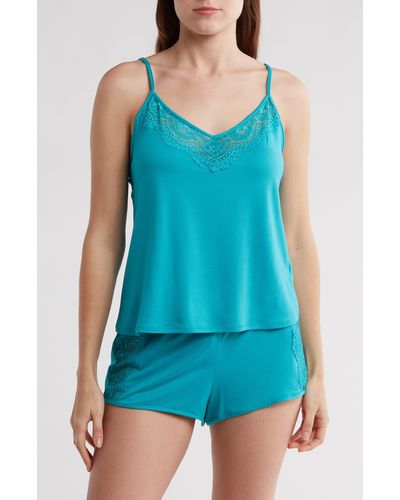 In Bloom Before Sunset Cami & Shorts Pajamas - Blue