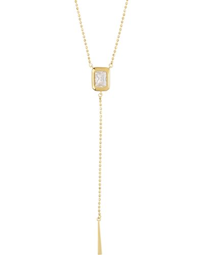 Nordstrom Cubic Zirconia Ball Chain Y-necklace - White