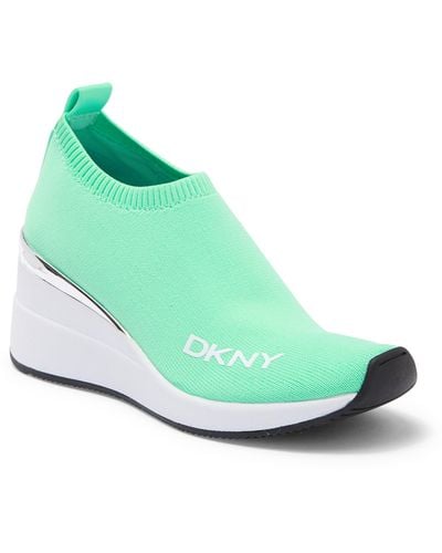 DKNY Parks Slip-on Wedge Sneaker In Beach At Nordstrom Rack - Green
