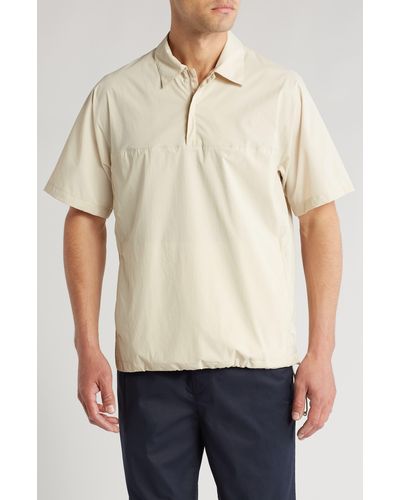 Theory Clyfford Covered Placket Polo - Natural