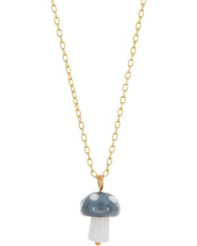 Madewell Mushroom Charm Necklace - Blue